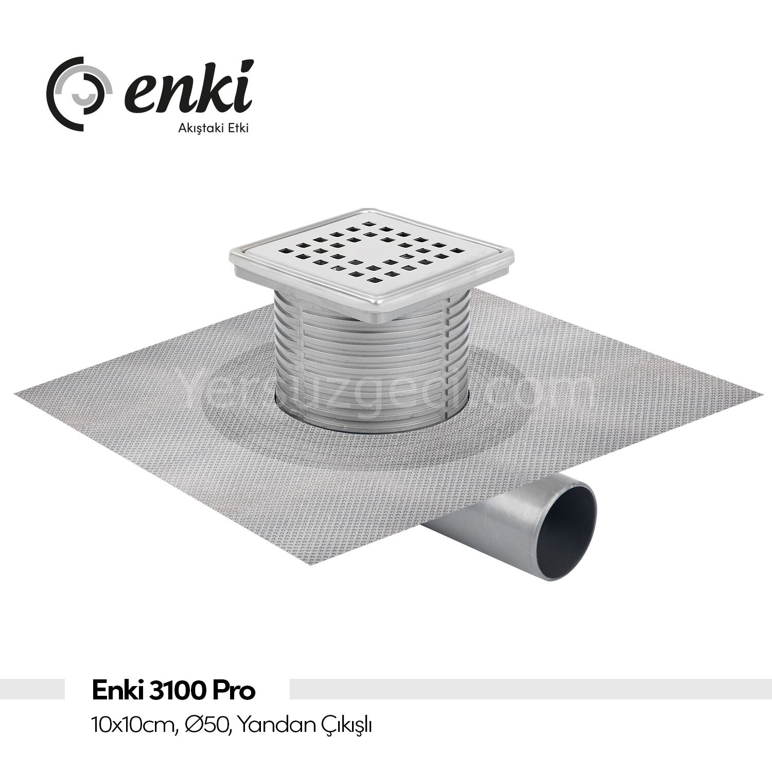 ENKİ 3100 Pro - 10x10cm, Ø50, Yandan Çıkışlı