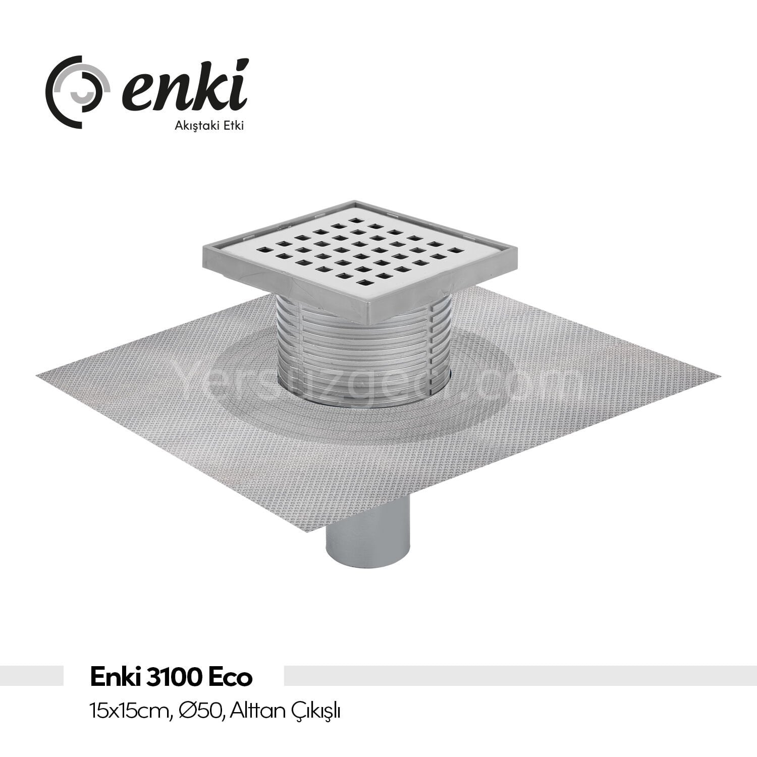 ENKİ 3100 Eco - 15x15cm, Ø50, Alttan Çıkışlı