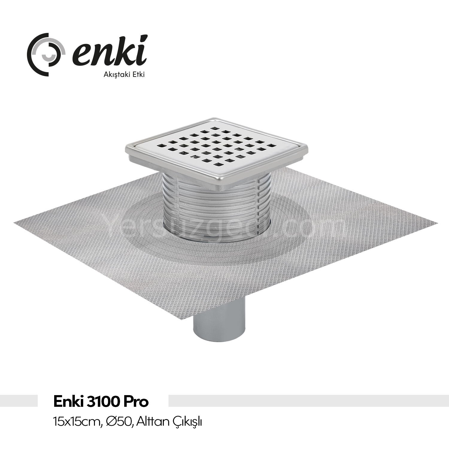 ENKİ 3100 Pro - 15x15cm, Ø50, Alttan Çıkışlı