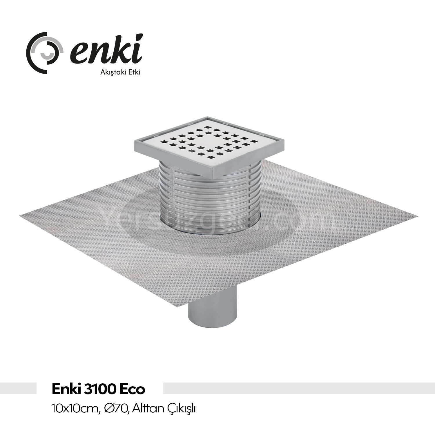 ENKİ 3100 Eco - 10x10cm, Ø70, Alttan Çıkışlı