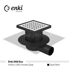 ENKİ 3100 Eco - 15x15cm, Ø50, Yandan Çıkışlı(Siyah, Fileli)