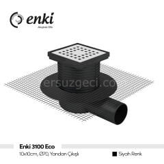 ENKİ 3100 Eco - 10x10cm, Ø70, Yandan Çıkışlı(Siyah, Fileli)