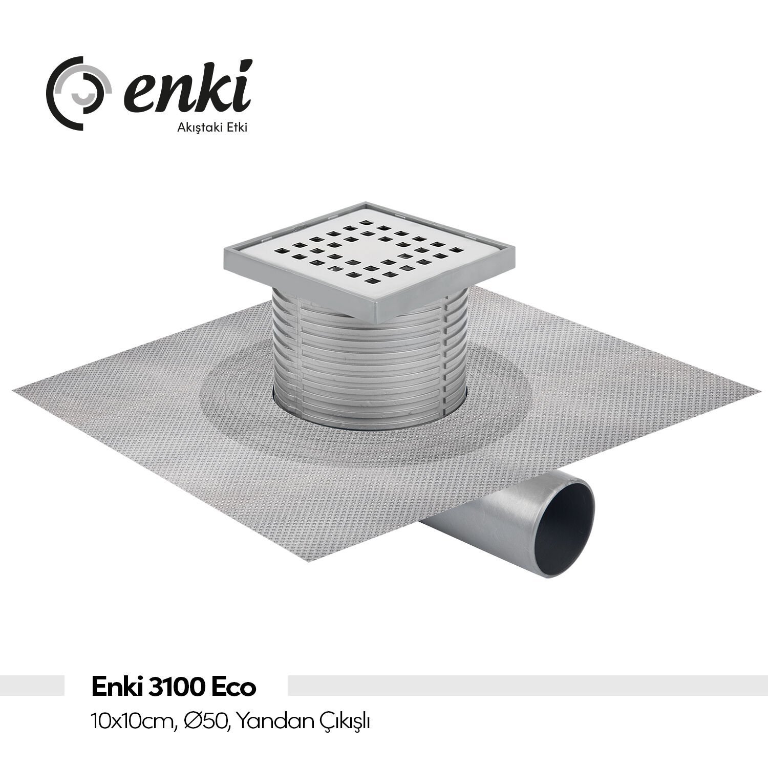 ENKİ 3100 Eco - 10x10cm, Ø50, Yandan Çıkışlı