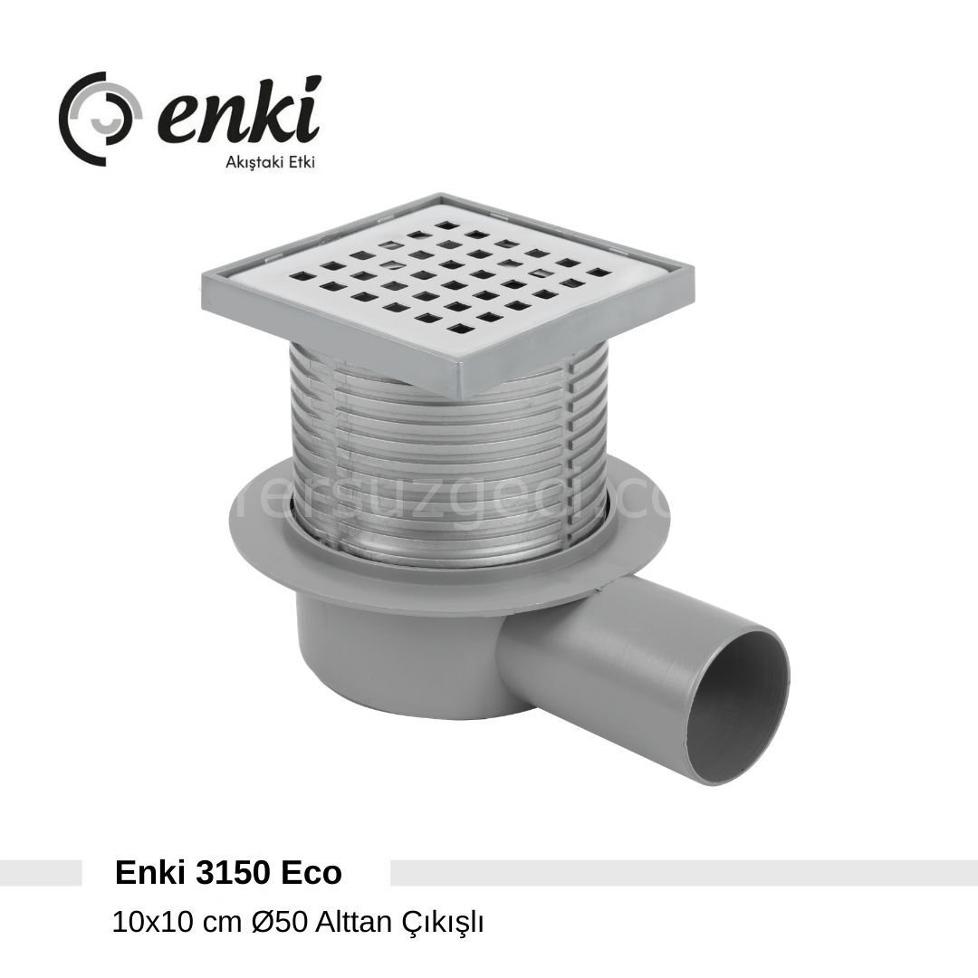 ENKİ 3150 Eco - 10x10cm, Ø50, Yandan Çıkışlı 75'li Koli