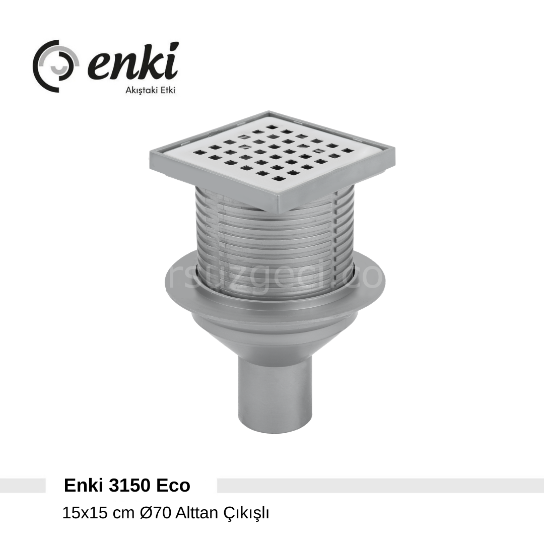 ENKİ 3150 Eco - 15x15cm, Ø70, Alttan Çıkışlı