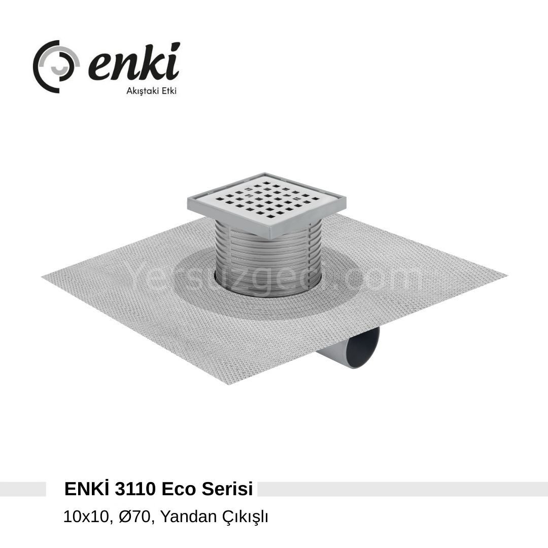 ENKİ 3110 Eco - 10x10cm, Ø70, Yandan Çıkışlı 50'li Koli