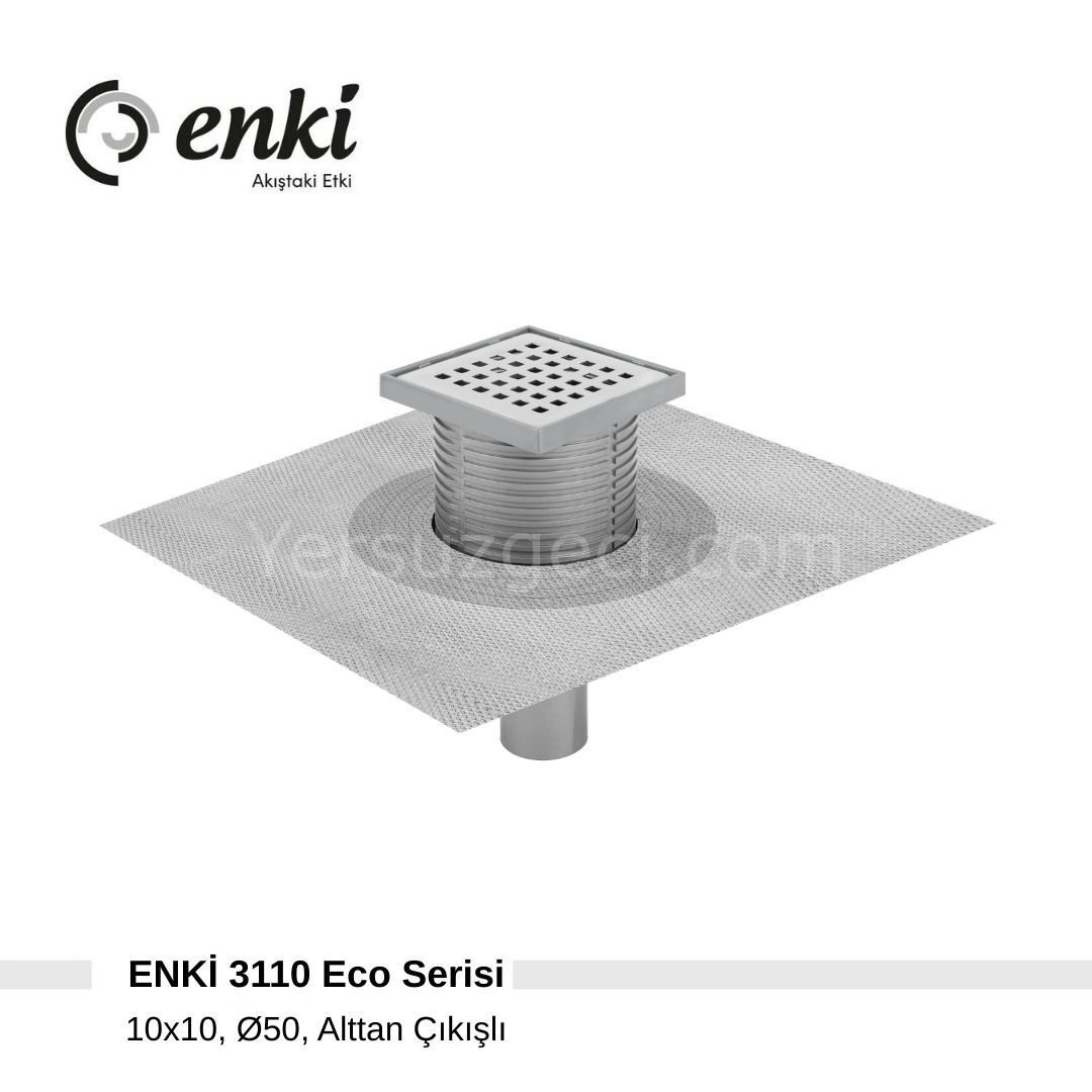ENKİ 3110 Eco - 10x10cm, Ø50, Alttan Çıkışlı