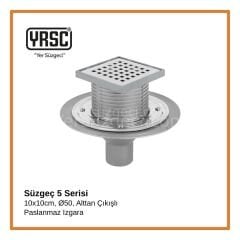 Süzgeç 5 Serisi - 10x10cm, Ø50, Alttan Çıkışlı -  Mebran Uyumlu