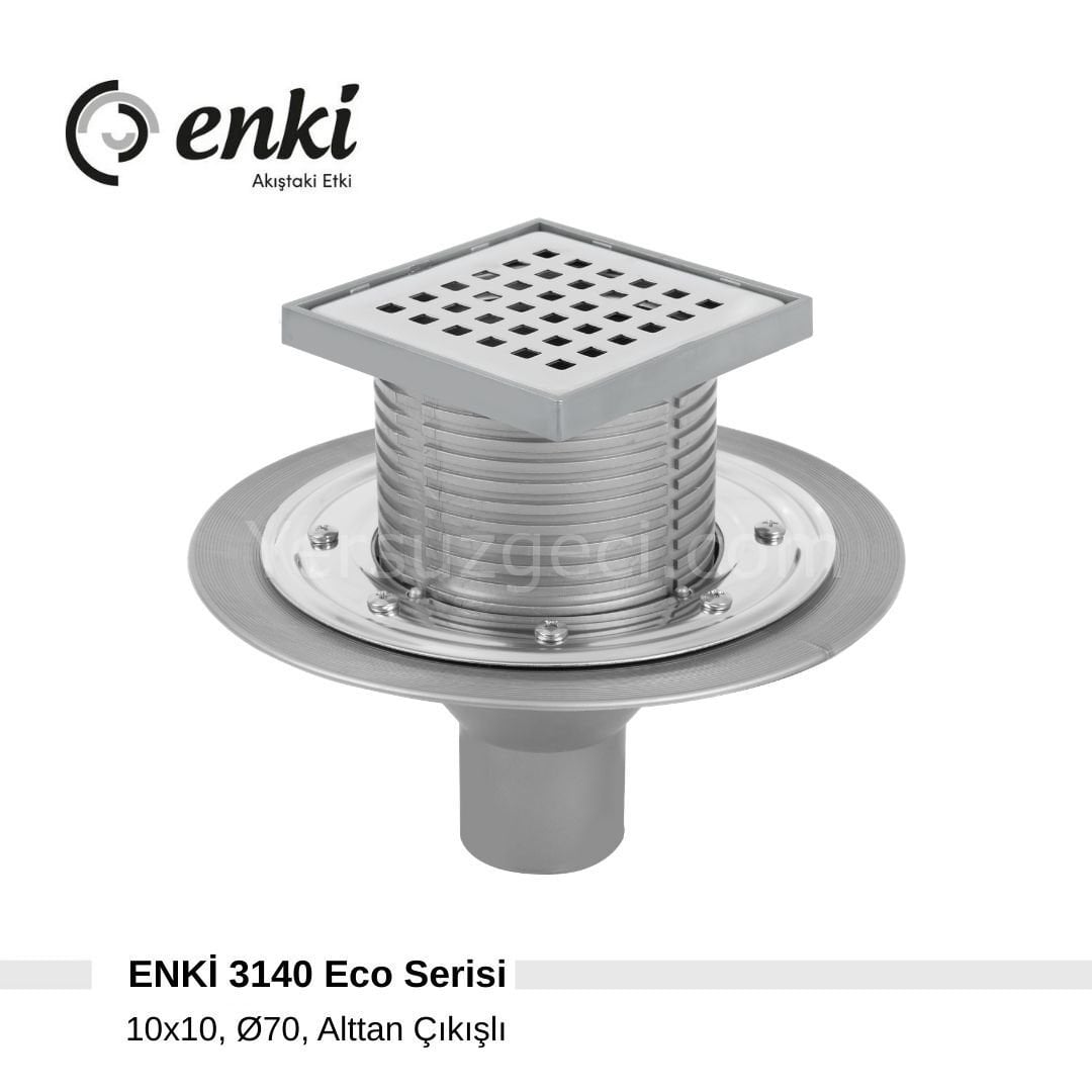 ENKİ 3140  Eco - 10x10cm, Ø70, Alttan Çıkışlı