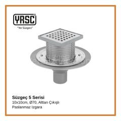 Süzgeç 5 Serisi - 10x10cm, Ø70, Alttan Çıkışlı -  Mebran Uyumlu