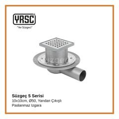 Süzgeç 5 Serisi - 10x10cm, Ø50, Yandan Çıkışlı -  Mebran Uyumlu