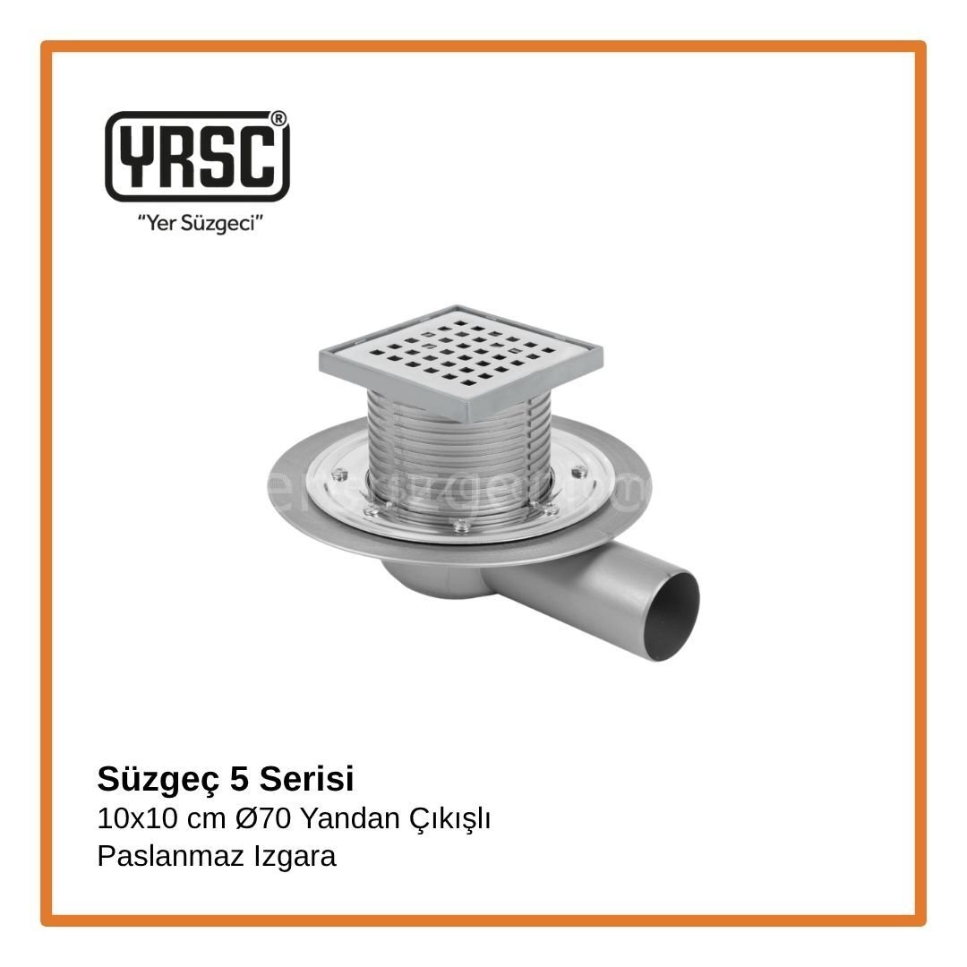 Süzgeç 5 Serisi - 10x10 cm Ø70 Yandan Çıkışlı - Mebran Uyumlu