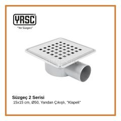 Süzgeç 2 Serisi - 15x15 cm, Ø50, Yandan Çıkışlı, ''Klapeli''