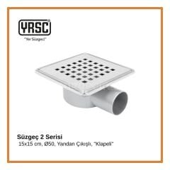 Süzgeç 2 Serisi - 15x15 cm, Ø50, Yandan Çıkışlı, ''Klapeli''