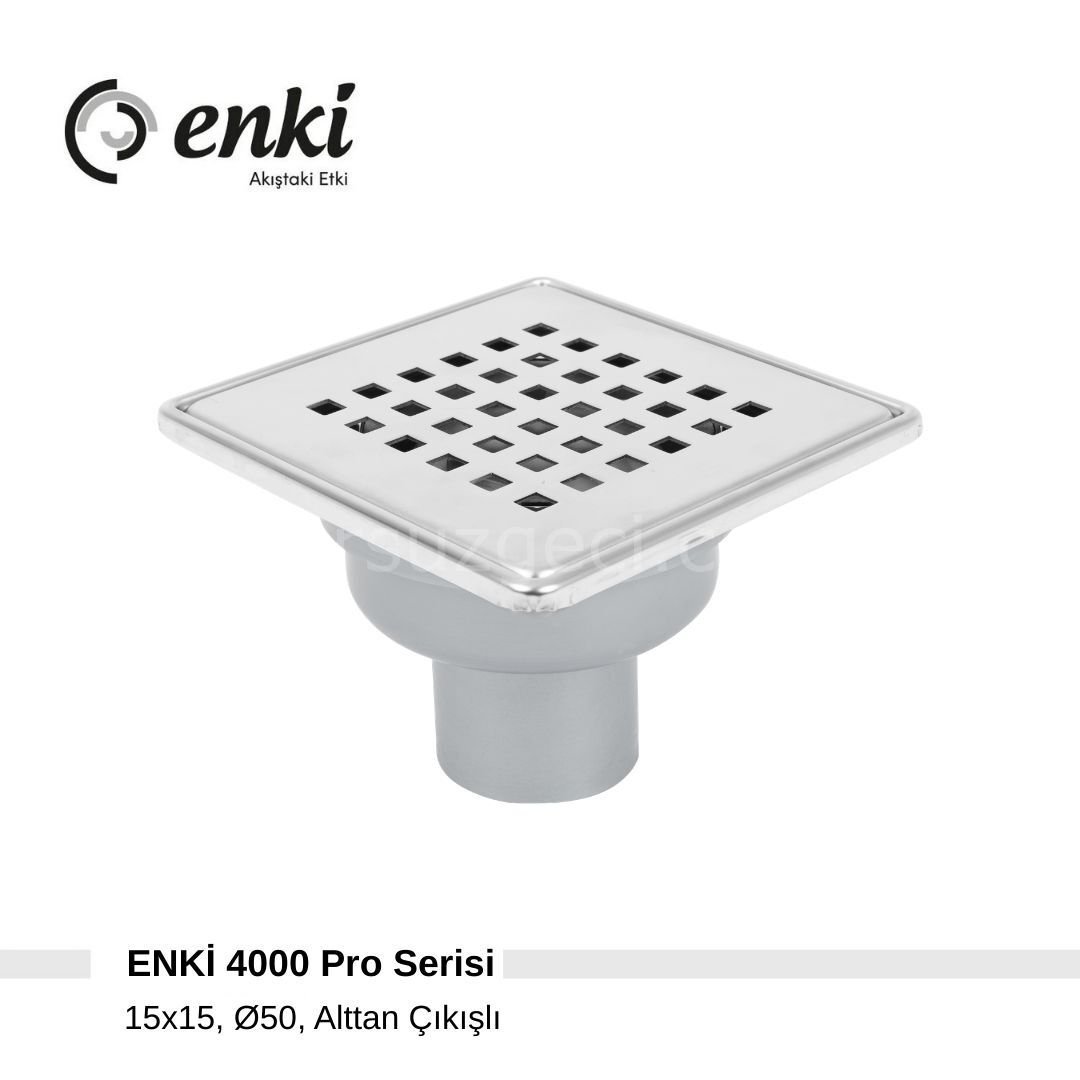 ENKİ 4000 Pro - 15x15cm, Ø50, Alttan Çıkışlı