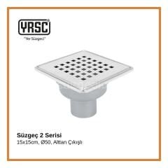 Süzgeç 2 - 15x15cm, Ø50, Alttan Çıkışlı